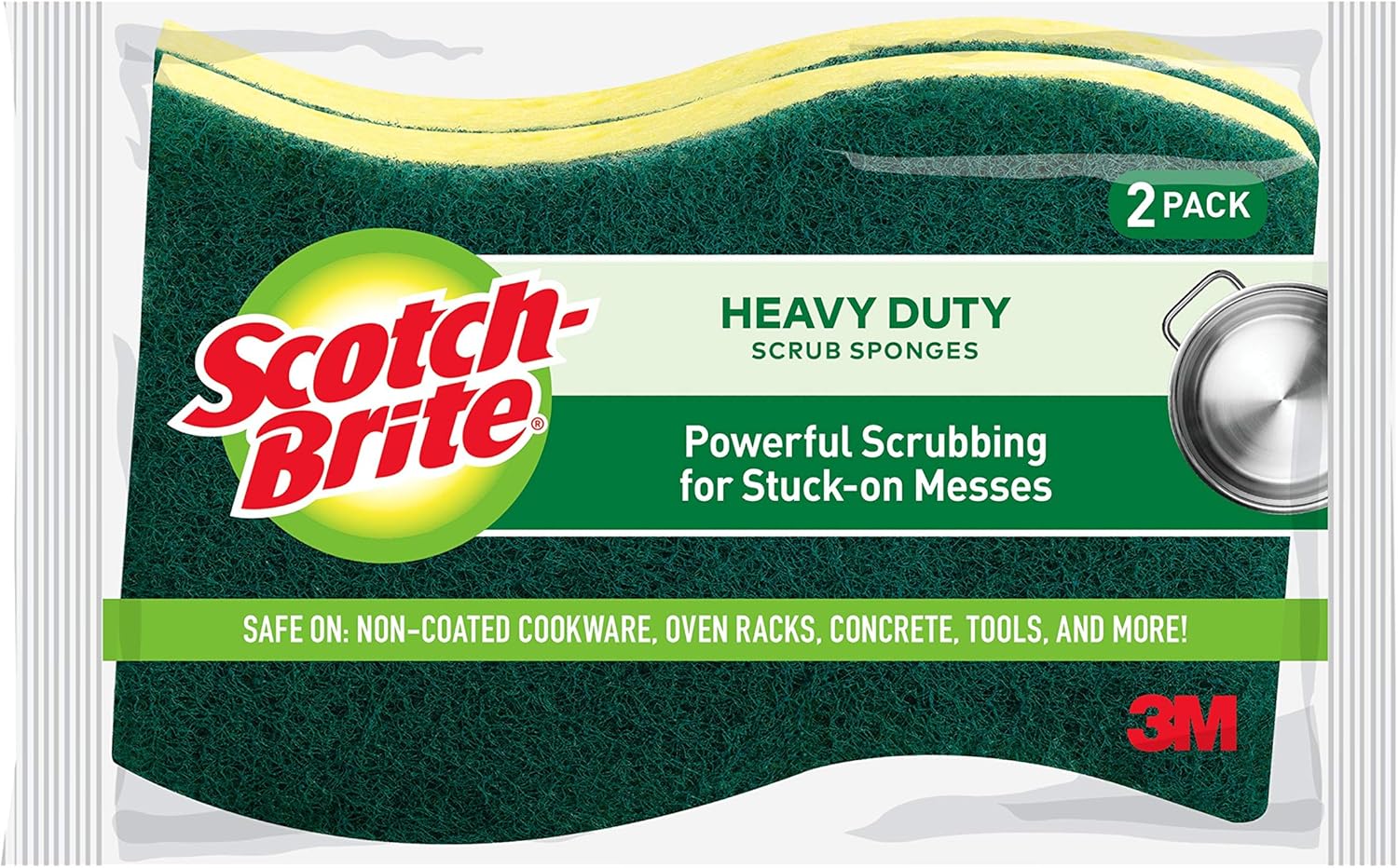 Scotch-Brite Heavy Duty Scrub Sponges, Stands Up to Stuck-on Grime, 6 Scrub Sponges: Health & Personal Care