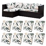 8Pcs Stretch Patio Cushion Covers Outdoor Cushion