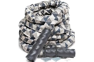 Battle Rope for CrossFit & Undulation Training - w/Anchor Kit for Gym Exercise by Nordic Lifting