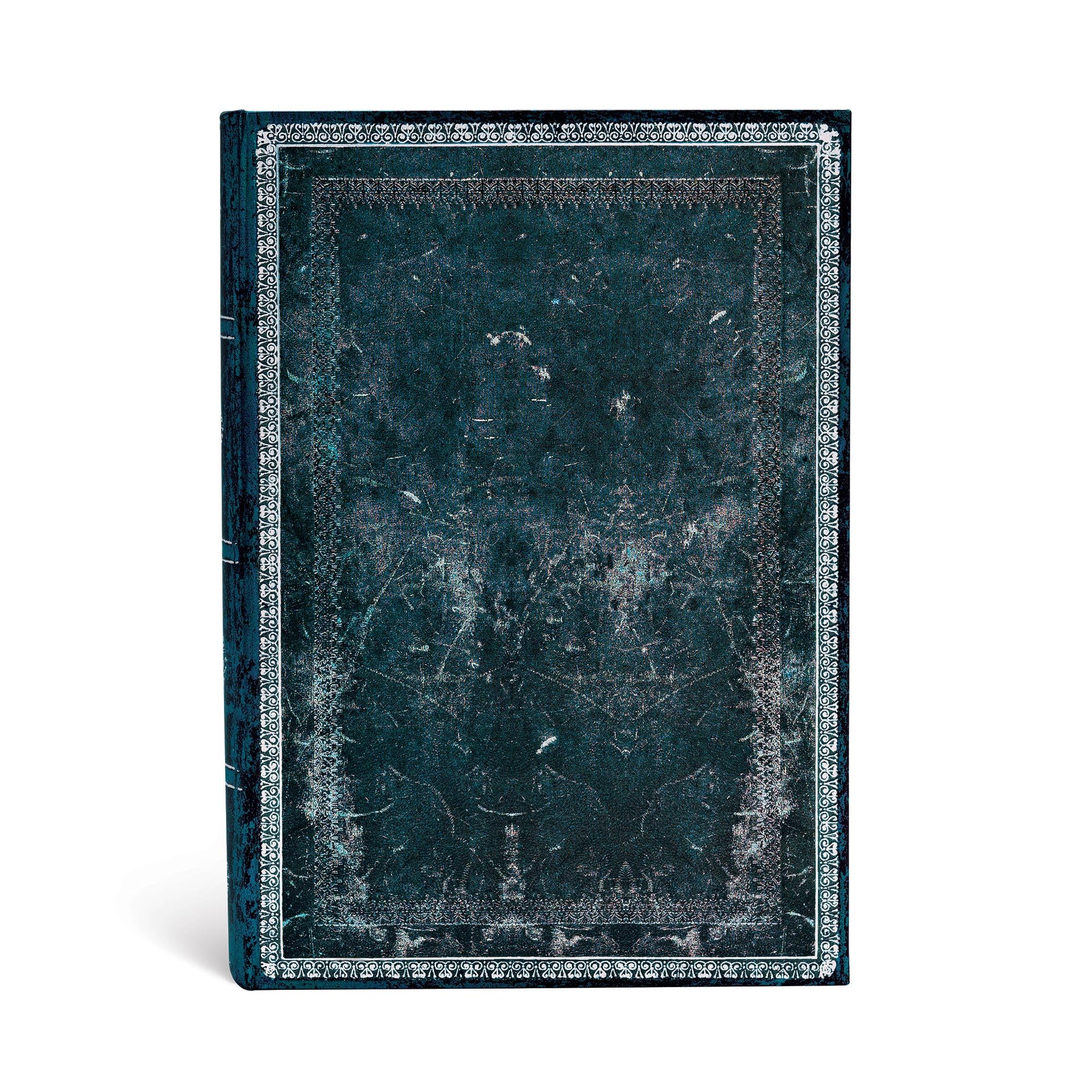 Paperblanks Old Leather Ruled Midi Notebook - Midnight Steel