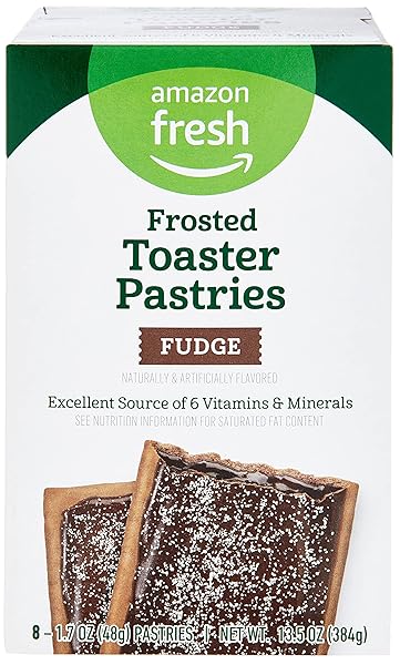 AMAZON FRESH, FROSTED FUDGE TOASTER PASTRIES, 8 COUNT