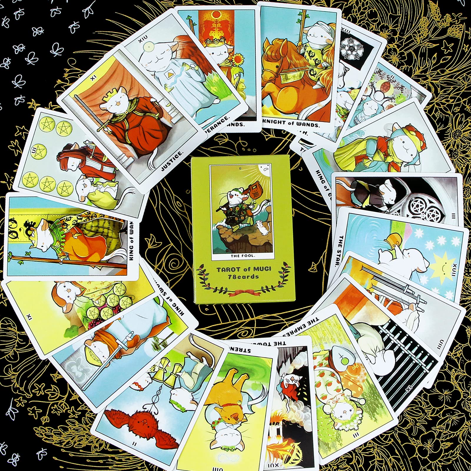 mrdiyshisha Tarot of Mugi, 78 Adorable Tarot Cards, Animal Tarot Deck for Beginners