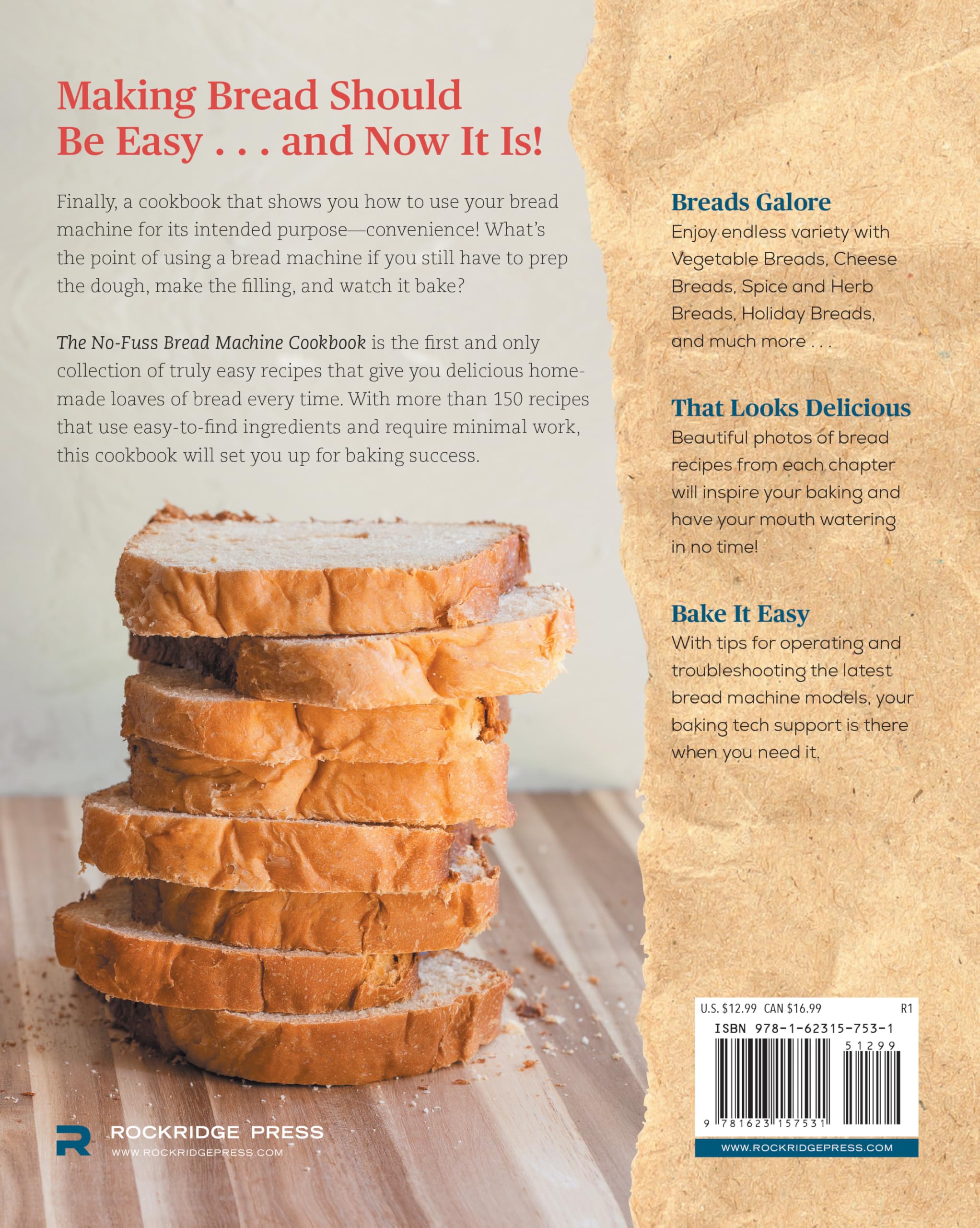 The No-Fuss Bread Machine Cookbook: Hands-Off Recipes for Perfect Homemade Bread The No-Fuss Bread Machine Cookbook: Hands-Off Recipes for Perfect Homemade Bread Paperback Kindle Spiral-bound