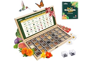 LUSH&DEWㅤ Lush&Dew Year-Round USDA Zone 9 Seed Bank, Gift for Mom Dad, 32 Varieties Non-GMO Heirloom Seeds of Vegetables Herbs, Gardening Gifts for Women Men, Survival Seed Kit for Raised Garden Bed Greenhouse