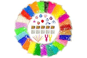 Momo's Den 11500+ Rubber Band Bracelet Making Kit, Rubber Band Refill Kit, Best Gift for Christmas, Birthday and Other Special Occasions Premium Accessories 26 Bright Colour Bands