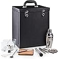 LEGACY - a Picnic Time brand, Hamilton Bartender Kit, Cocktail Set, Portable Bar Case with Cocktail Shaker Set, (Black)