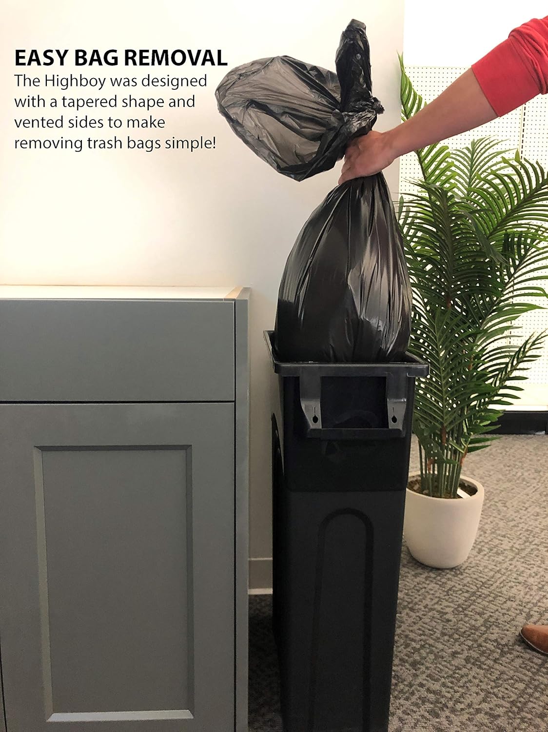 United Solutions TI0032 Highboy Waste Container, 23 Gallon, 1-Pack, Black: Home & Kitchen