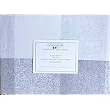 DormisetteGermany 4 Piece Cotton Flannel Sheet Set Wide Plaid Stripes in Shades of Gray and White (Queen)