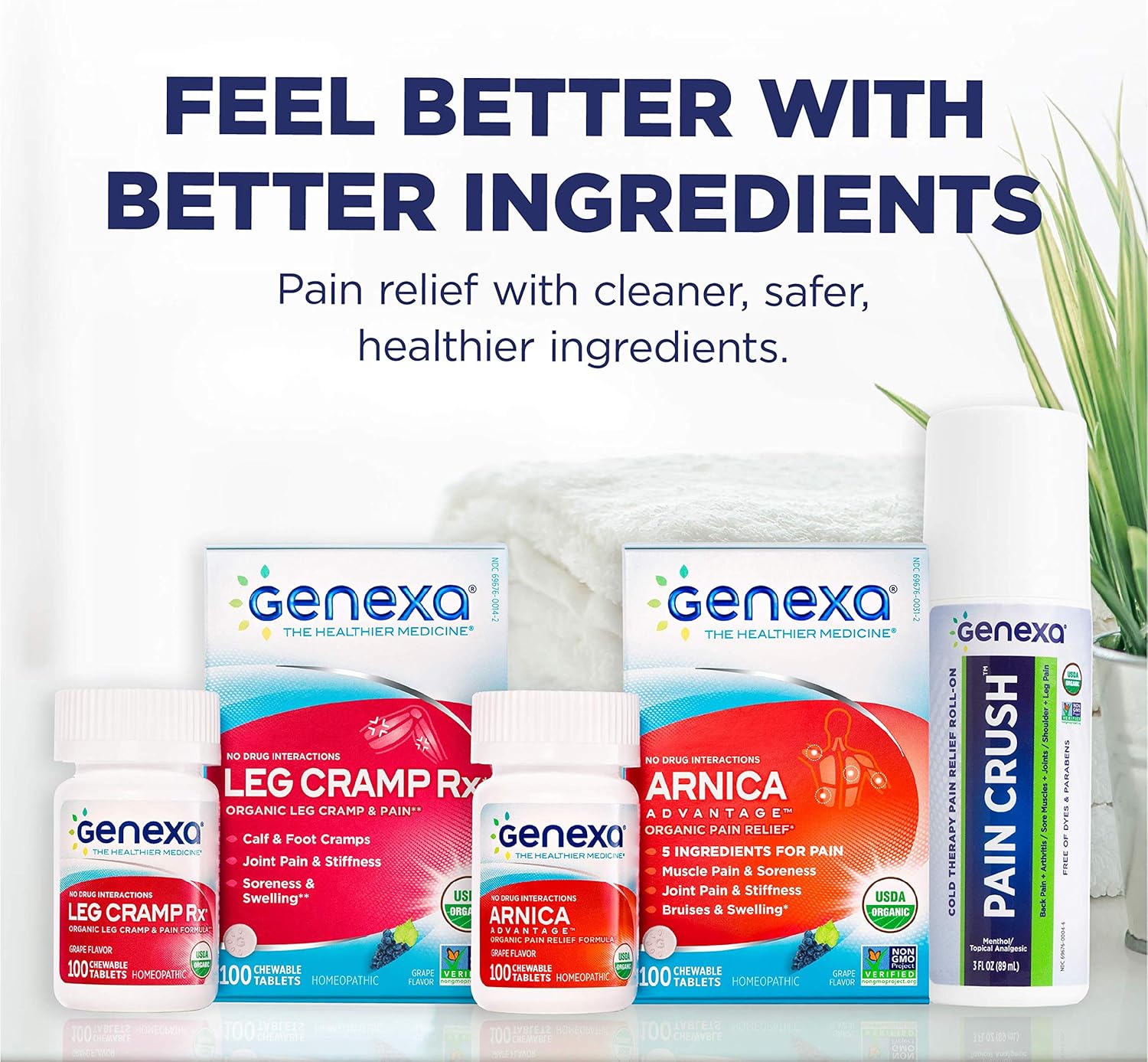 Genexa Arnica Advantage – 100 Tablets | Certified Organic & Non-GMO, Physician Formulated, Homeopathic | Pain Relief Medicine: Health & Personal Care