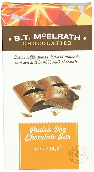B.T. MCELRATH CHOCOLATE BAR 40%, PRAIRIE DOG, 3 OUNCE