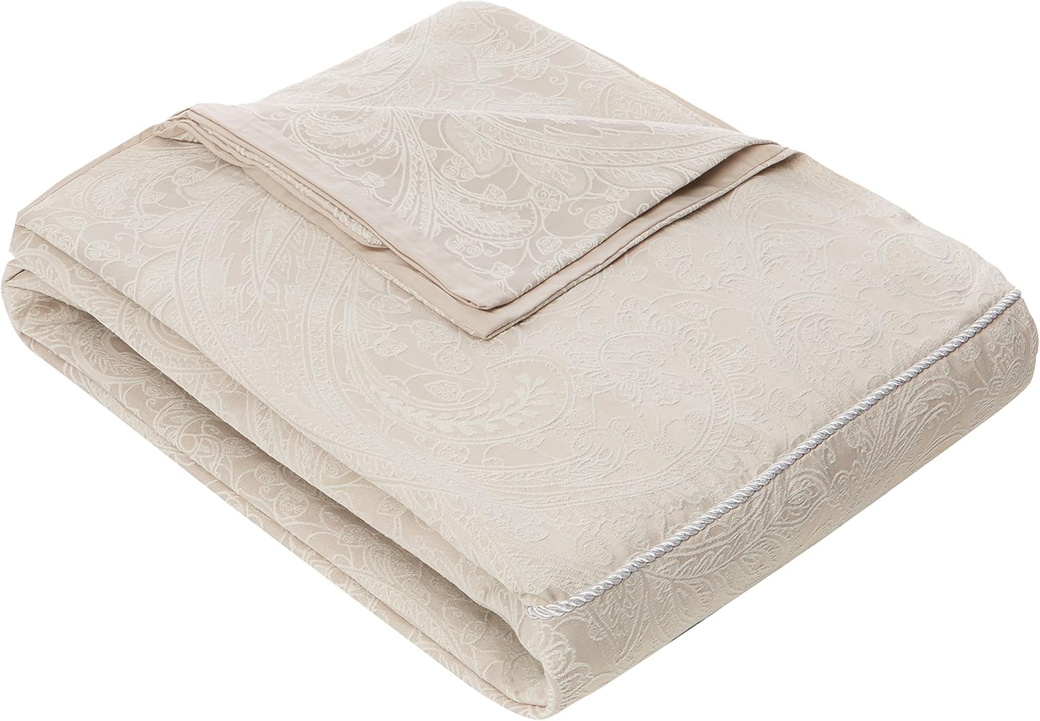 Julian Charles Paisley Jacquard Duvet Cover, Cotton, Natural, Single