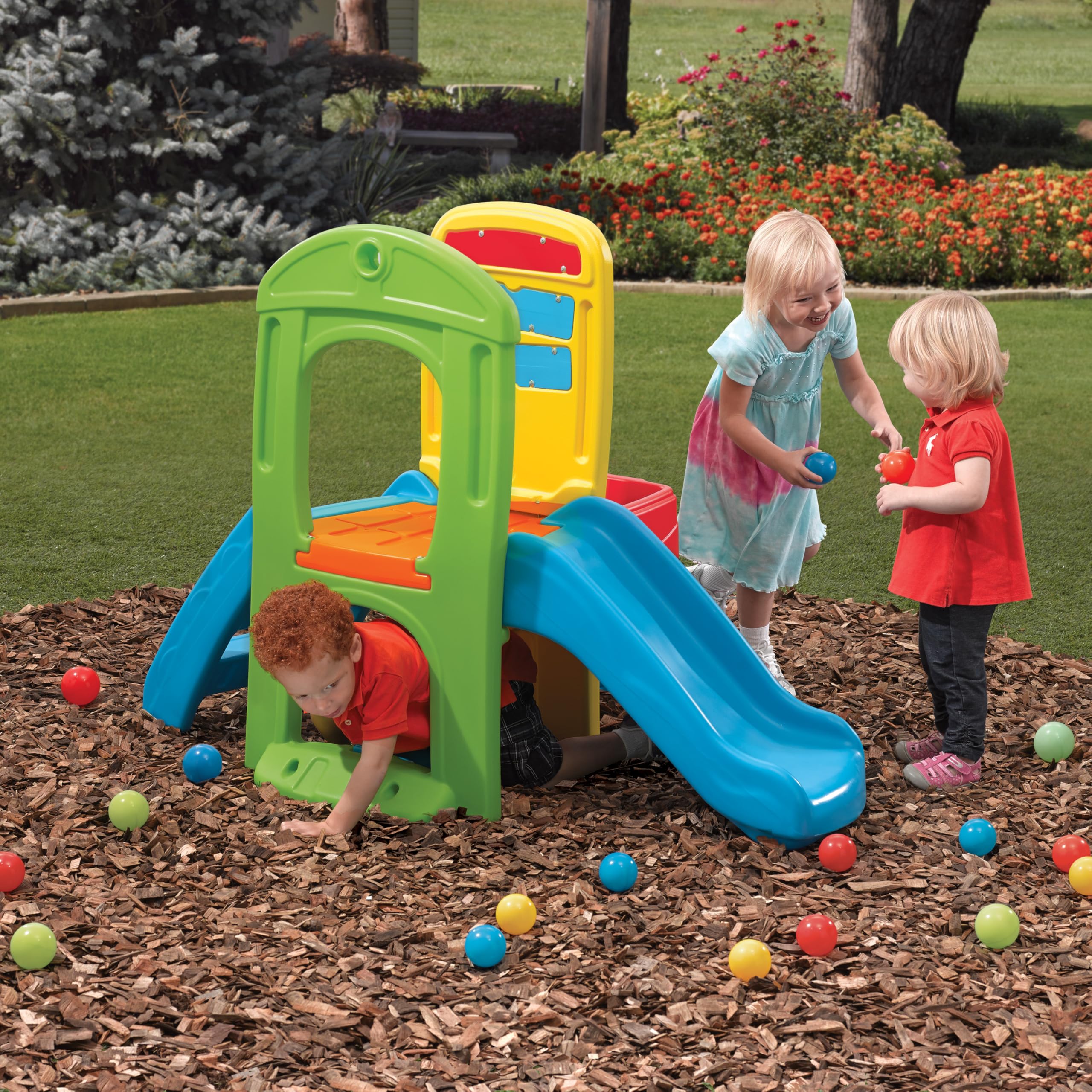 Step2 Play Ball Fun Climber, Kids Outdoor/Indoor Playset, Backyard Playground Set, Slide, Ladder, Ball Drop Maze, Outside Jungle Gym, For Toddlers 1.5+ Years Old