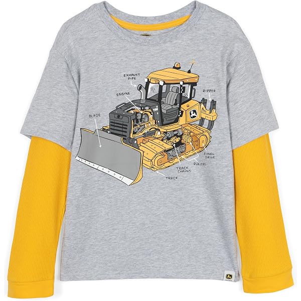 T-shirt John Deere 'Home Grown' Manches Longues Vert Et Blanc - Taille 7 Garçon
