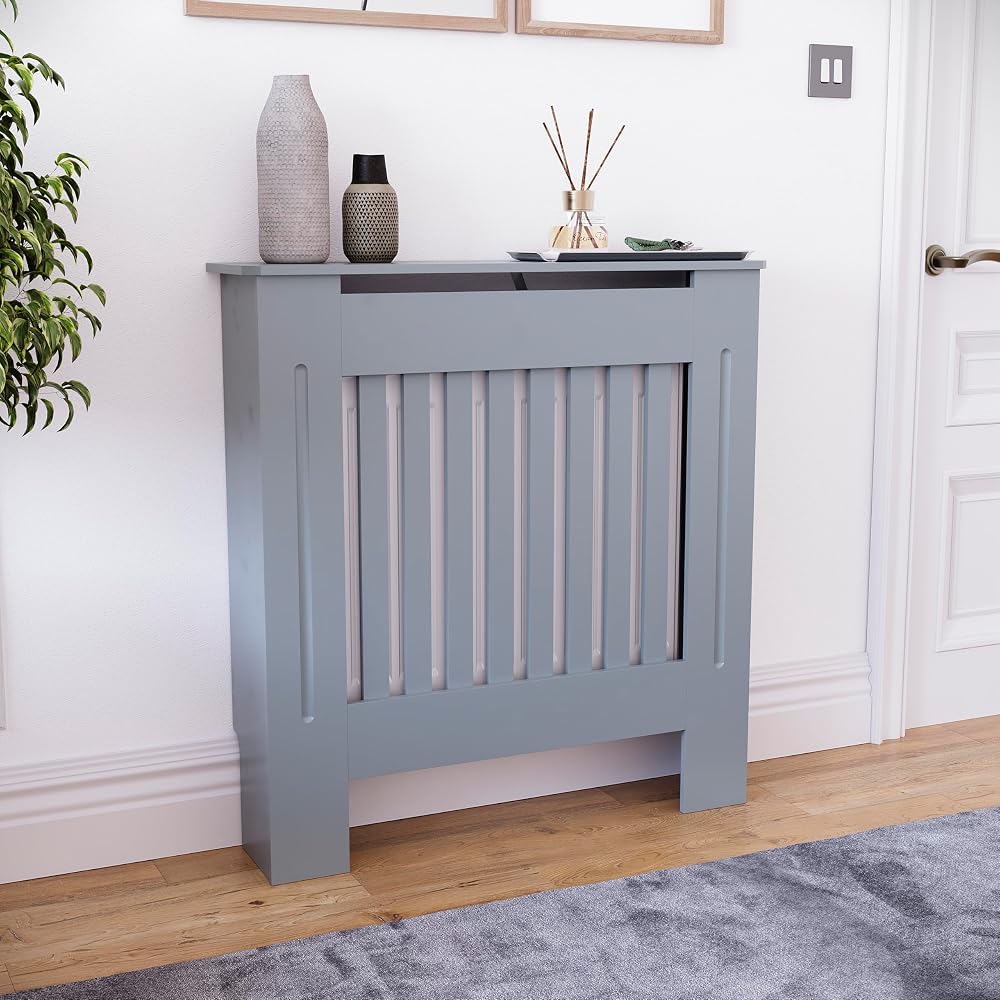 Vida Designs Chelsea Radiator Cover Grey Small Modern Vertical Slat