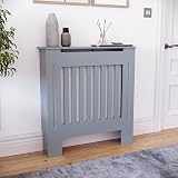 Vida Designs Chelsea Radiator Cover Grey Small Modern Vertical Slat