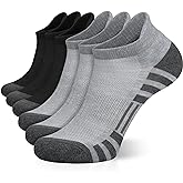 Airacker Ankle Athletic Running Socks Cushioned Breathable Low Cut Sports Tab Socks for Men and Women (6 Pairs)