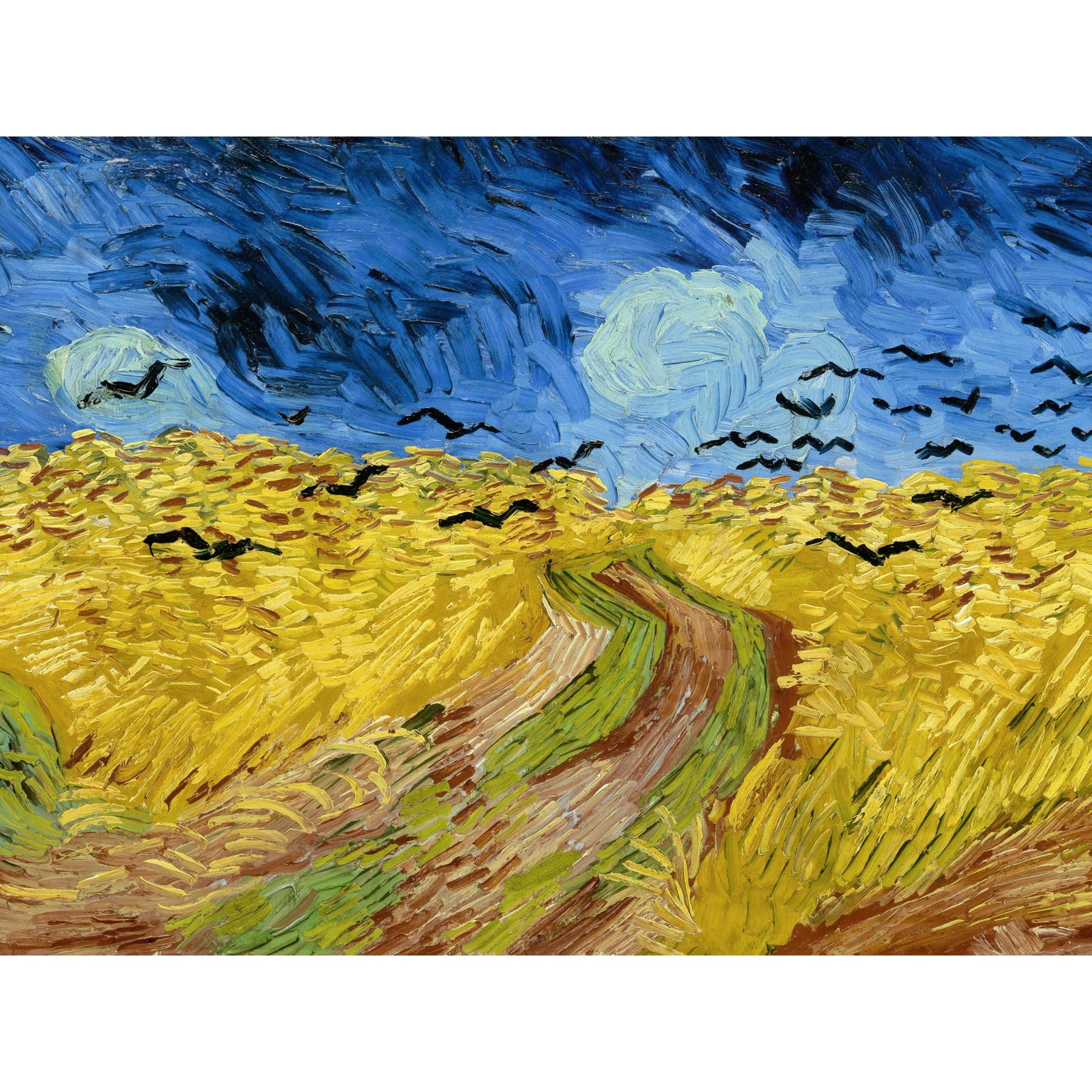 Van Gogh Wheatfield With Crows Painting Premium Wall Art Canvas Print 18X24 Inch