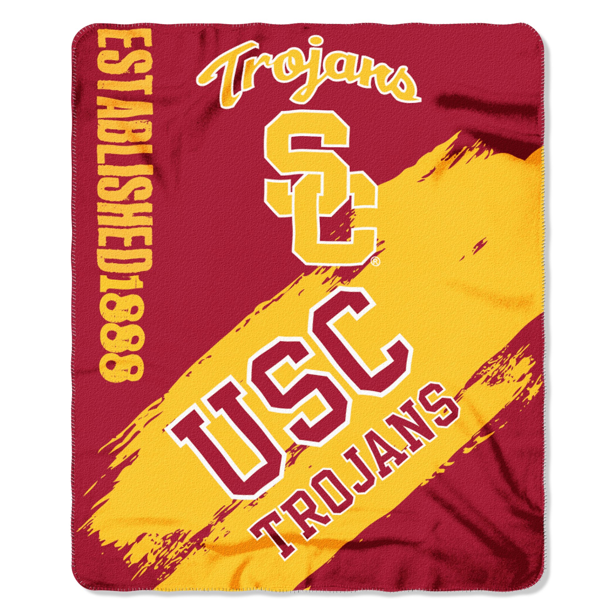 Northwest NCAA USC Trojans Fleece Throw Blanket, 50" x 60", Painted