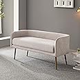 Forshare Bedroom Bench with Low Back, Inside Metal Frame, Extra Seat for Living Room, Entryway or Dinning Bench(Light Gray) …