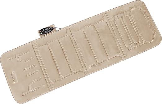 Relaxzen 10-Motor Massage Plush Mat with Heat and Extra Foam, Beige