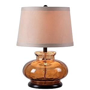 Kenroy Home 32318BRN Alamos Table Lamp, Brown Glass Finish, 21" x 15" x 15"