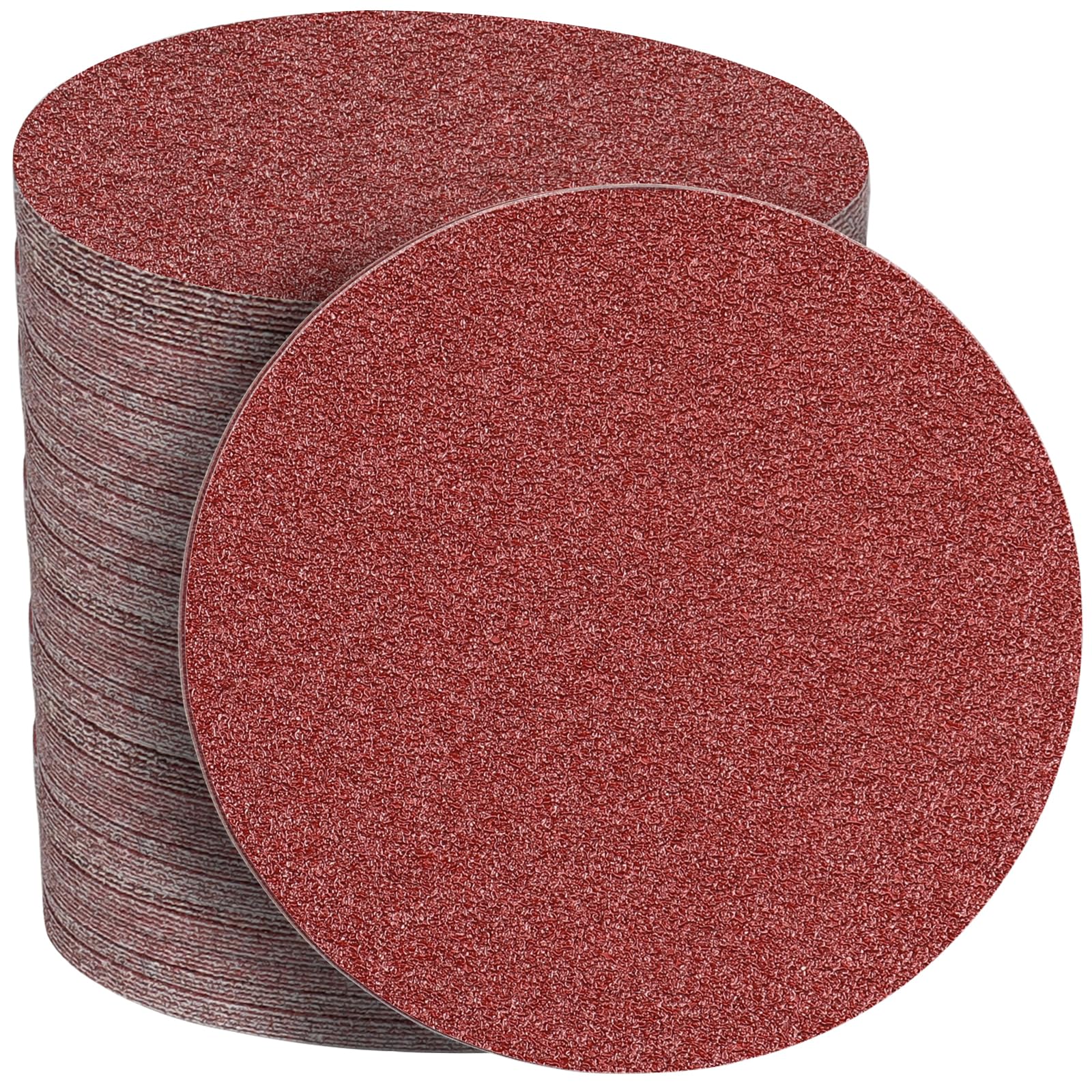 STEBRUAM 50pcs 150mm Sanding Discs,80 Grit No Holes Hook and Loop Backing Pads for 6 inch Random Orbital Sander Pads All Oscillating Tools