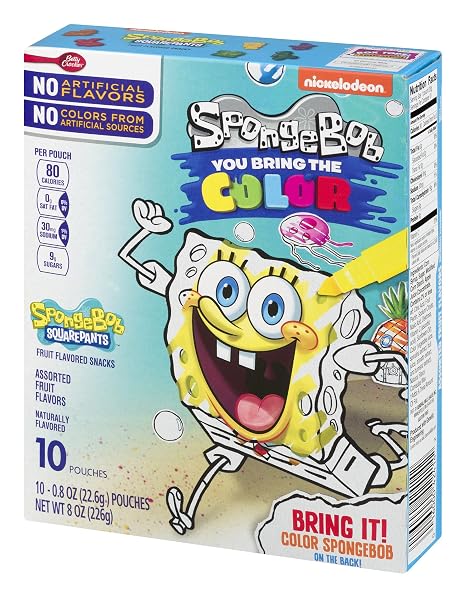 Betty crocker nickelodeon spongebob squarepants Fruit flavored snacks - 10 ct (016000424142)