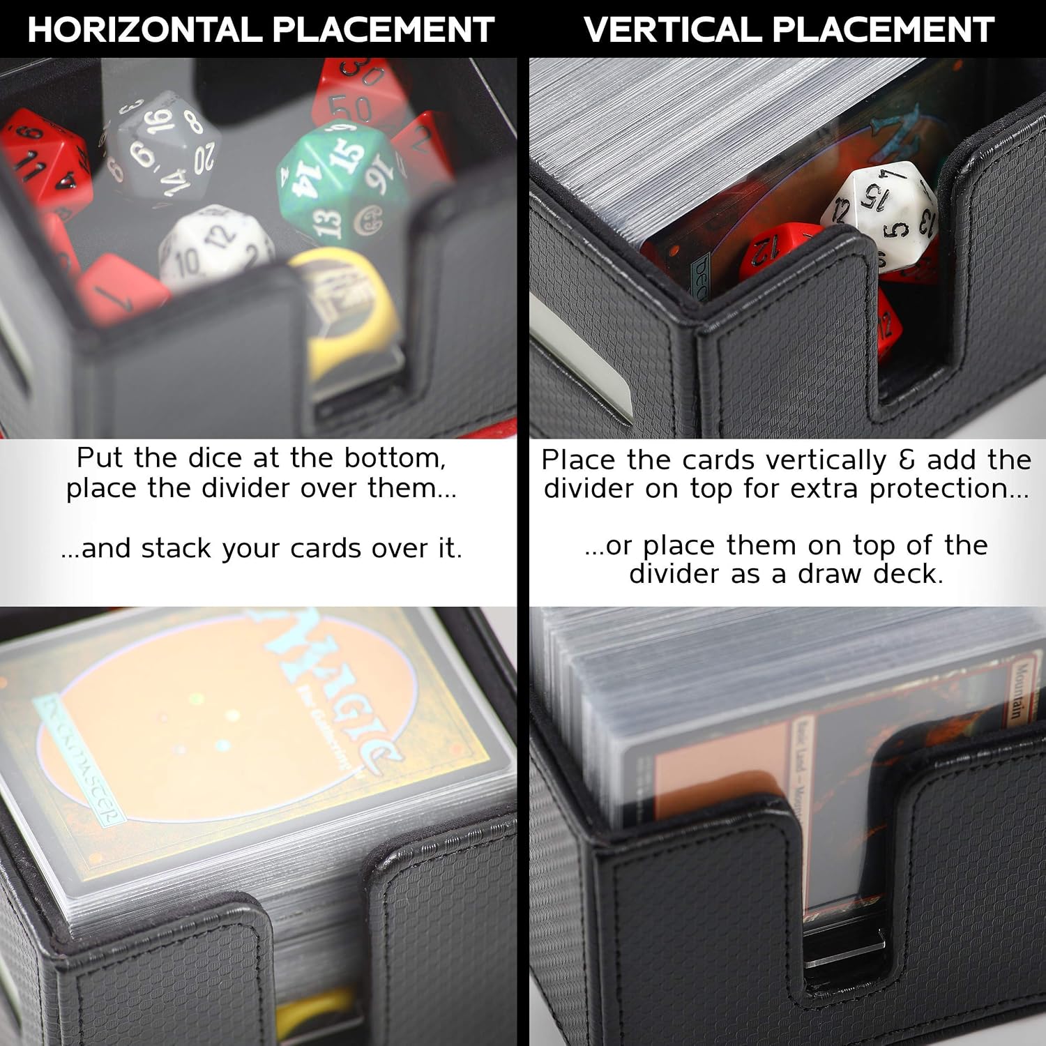 Quiver Time Citadel Deck Block White, 100+ Card Storage Box for Cards Dice and Tokens, Custom Divider - Image 5