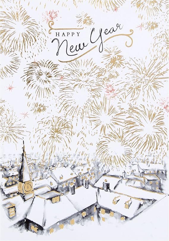 Hallmark New Year Card &#039;Heres to You&#039; - Medium: Amazon.co.uk: Office Products