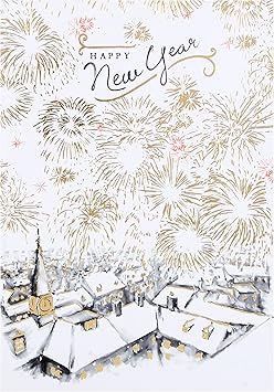 Hallmark New Year Card &#039;Heres to You&#039; - Medium: Amazon.co.uk: Office Products