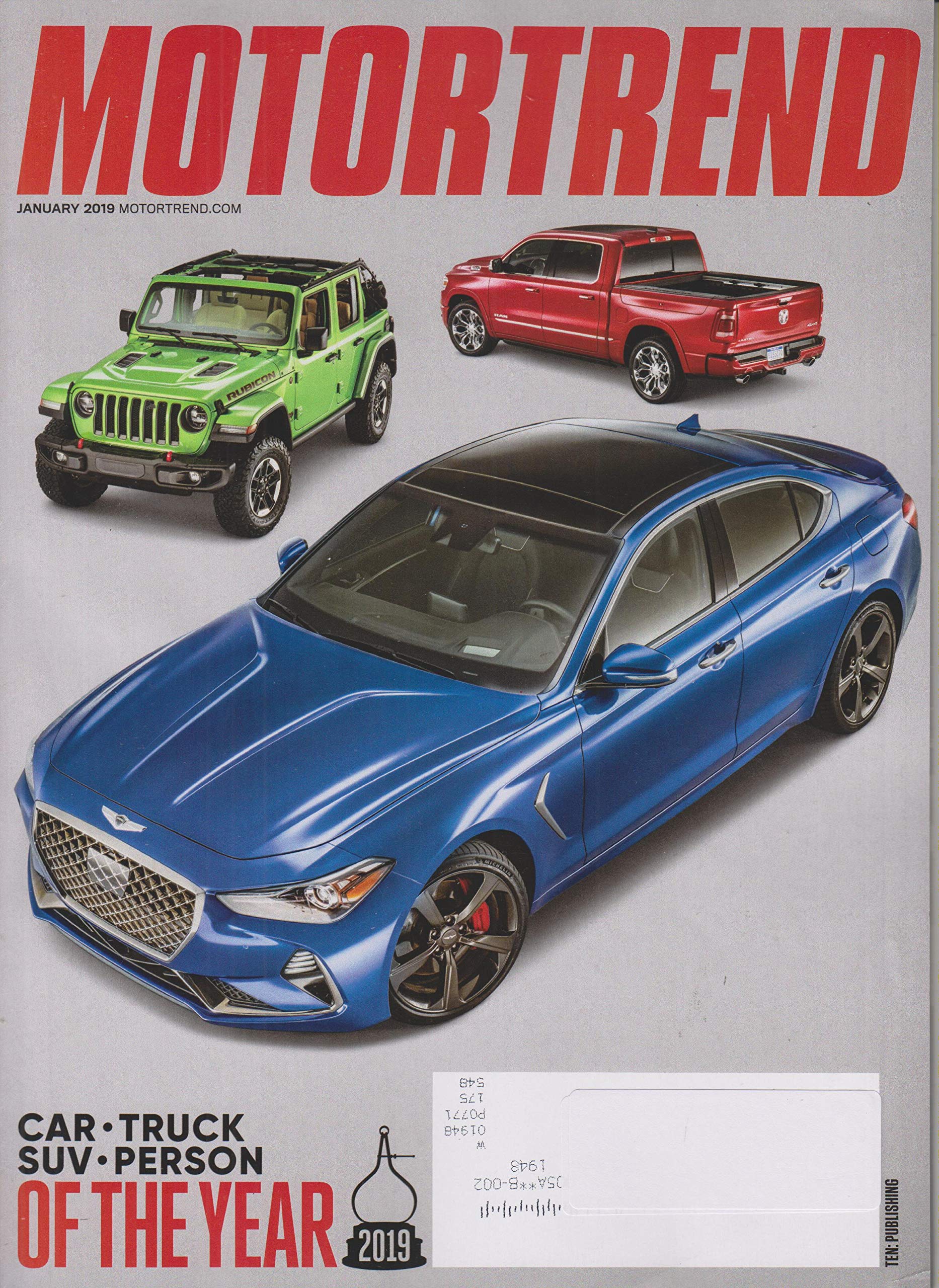 Motor Trend January 19 Car Truck Suv Person Of The Year Amazon Com Books