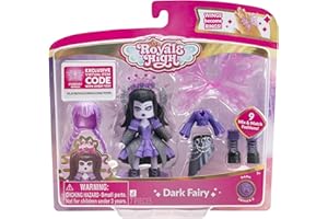 Royale High 3” Dark Fairy Fashion Doll - 1 Figure with 9 Fashion Accessories - Virtual Item Code Included - Series 2 - Ages 5+