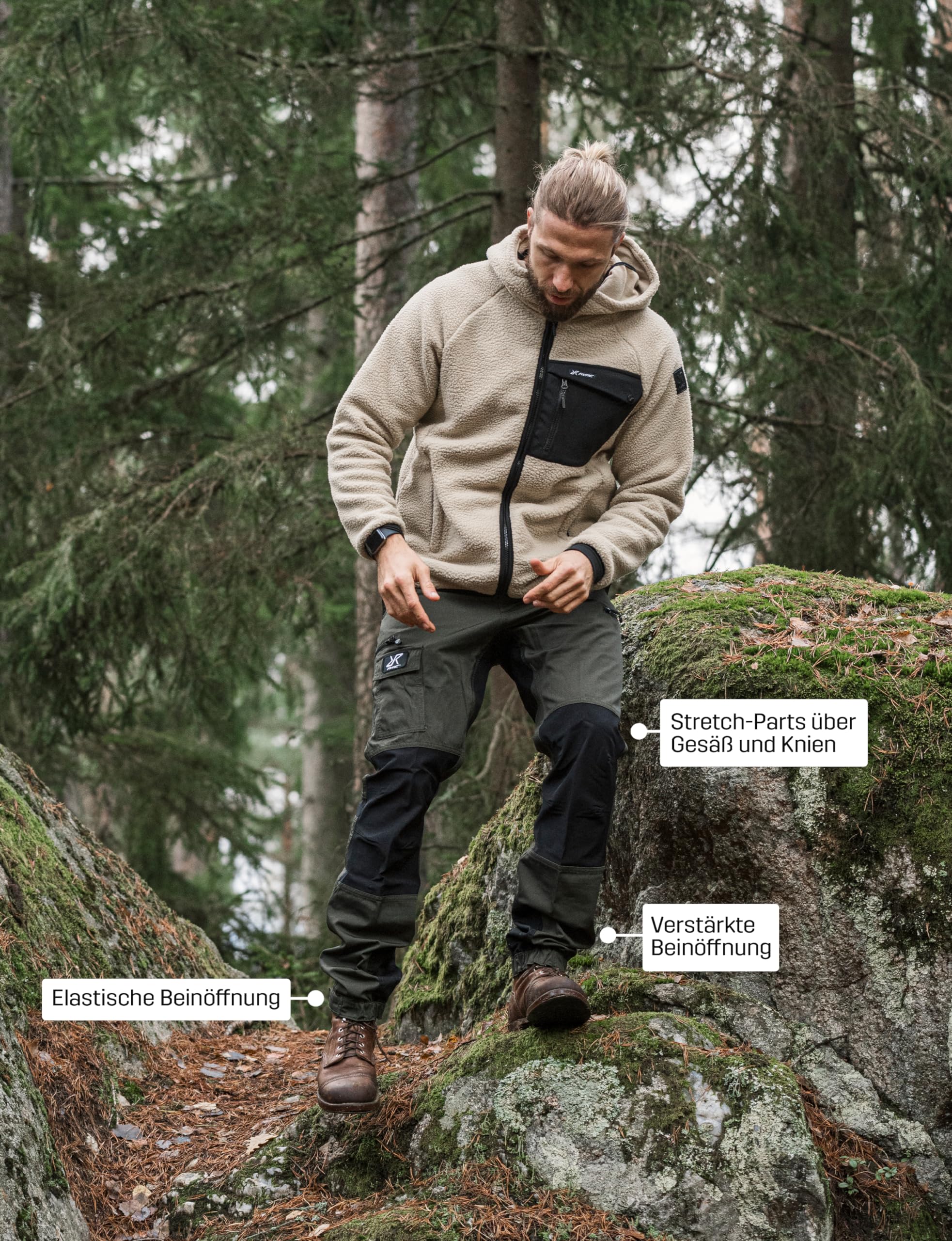 RevolutionRace Herren Nordwand Pants, Hose zum Wandern und für viele Outdoor-Aktivitäten, Forest Green, M 6