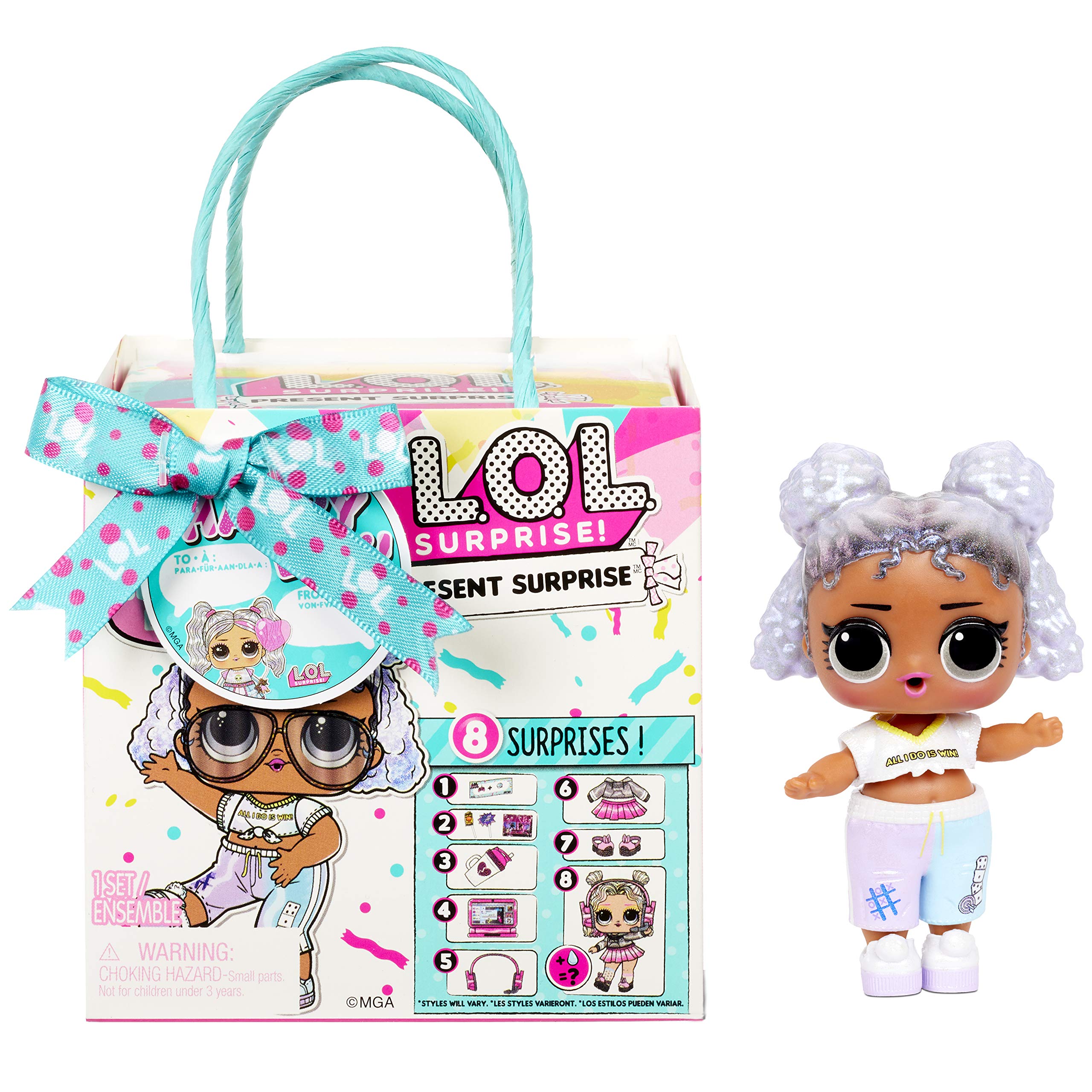 LOL Surprise Present Surprise. Birthday Month Themed Doll with 8 Surprises,Multicolor,3.5 x 3.75 x 3.75 inches