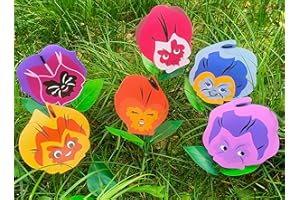 BRALEO Alice Party Decorations,6 Pcs Wonderland Flowers with Faces Outdoor or Vase Decoration Alice Decor,Garden Plant Flowers Ornaments