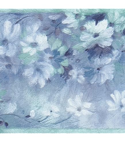 Dundee Deco Falkirk Dandy II Blue Vines Flowers Scrolls Damask Peel And - View #2