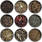 Heavenly Tea Leaves Organic 9 Flavor Variety Pack | Loose Leaf Tea Sampler (Approximately 90 Cups) | Premium Gift Set Assortm