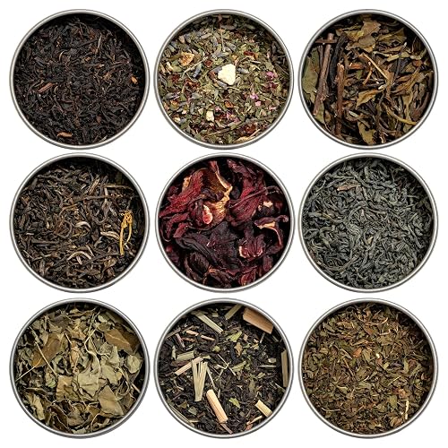 Heavenly Tea Leaves Organic 9 Flavor Variety Pack, Loose Leaf Tea ...