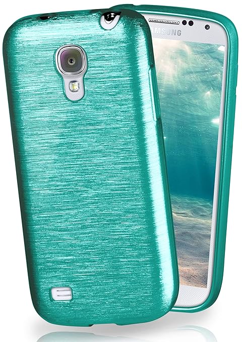 moex Samsung Galaxy S4 Mini | Hülle Silikon Türkis Brushed Back-Cover TPU Schutzhülle Ultra-Slim Handyhülle für Samsung Galax