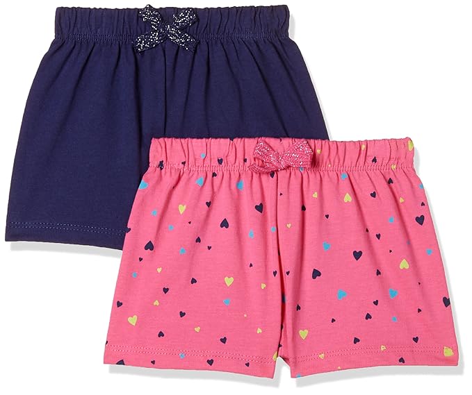 Baby Girls Regular Fit Shorts (Pack of 2)