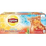 Lipton Southern Sweet Tea Iced Tea Drink Mix 22 Family Size Tea Bags 90.7g Box