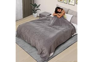 REYYNIO Electric Heated Blanket 72"x84" Full Size, Soft Coral Fleece with 4 Heating Levels and 10 Hours Auto-Off, Machine Washable, Cozy Plush Fabric for Home, Gray