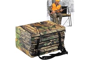 RunNico 38.6'' x 13.5'' x 2'' Foldable Tree Stand Seat Cushion, Thickened Tree Ladder Replacement Seat with Straps, Lightweig