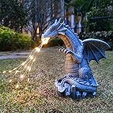 Yardancer Dragon Solar Garden Statues Outdoor Decoration with LED Light Strings,Dragon Figurine Solar Lights Lawn Décor,Outside Statue Ornament for Patio, Balcony, Yard,Unique Gifts for Mom Grandma