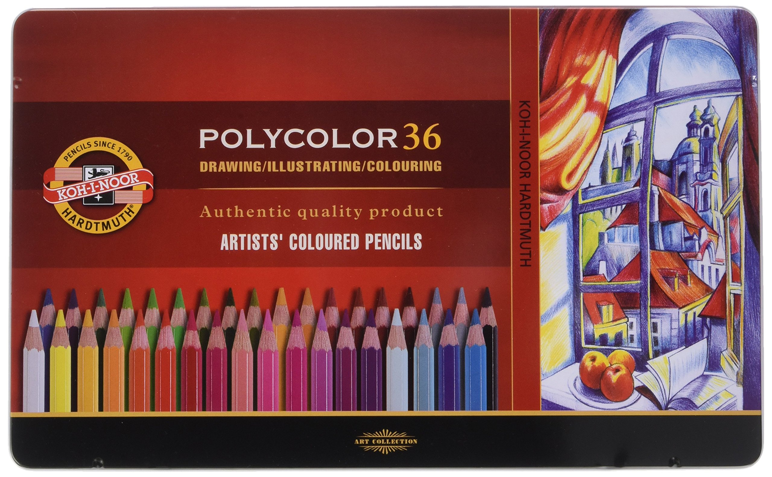 Koh-I-Noor Polycolor Pastel Pencils, Set of 36