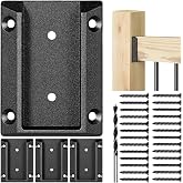 Epcee 4pcs ADC-12 Aluminum Deck Railing Bracket, Deck Railing Connectors for 2"x4" (Actually 1.5"x3.5") Wooden Deck Railing Post to Handrail Connection (Black)
