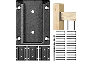 Epcee 4pcs ADC-12 Aluminum Deck Railing Bracket, Deck Railing Connectors for 2"x4" (Actually 1.5"x3.5") Wooden Deck Railing Post to Handrail Connection (Black)