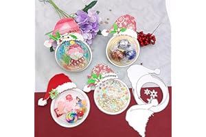 ALINACUTLE AlinaCraft 1pc Santa Hat Candy Dome Metal Die Cut with 5pc Clear Plastic Half Ball Domes Candy Holder Paper Craft Metal Cutting Dies for Christmas Gift Packing DIY Gift Box Paper Craft