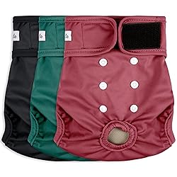 Grecle 3 Pack Female Dog Diapers - Reusable Diapers