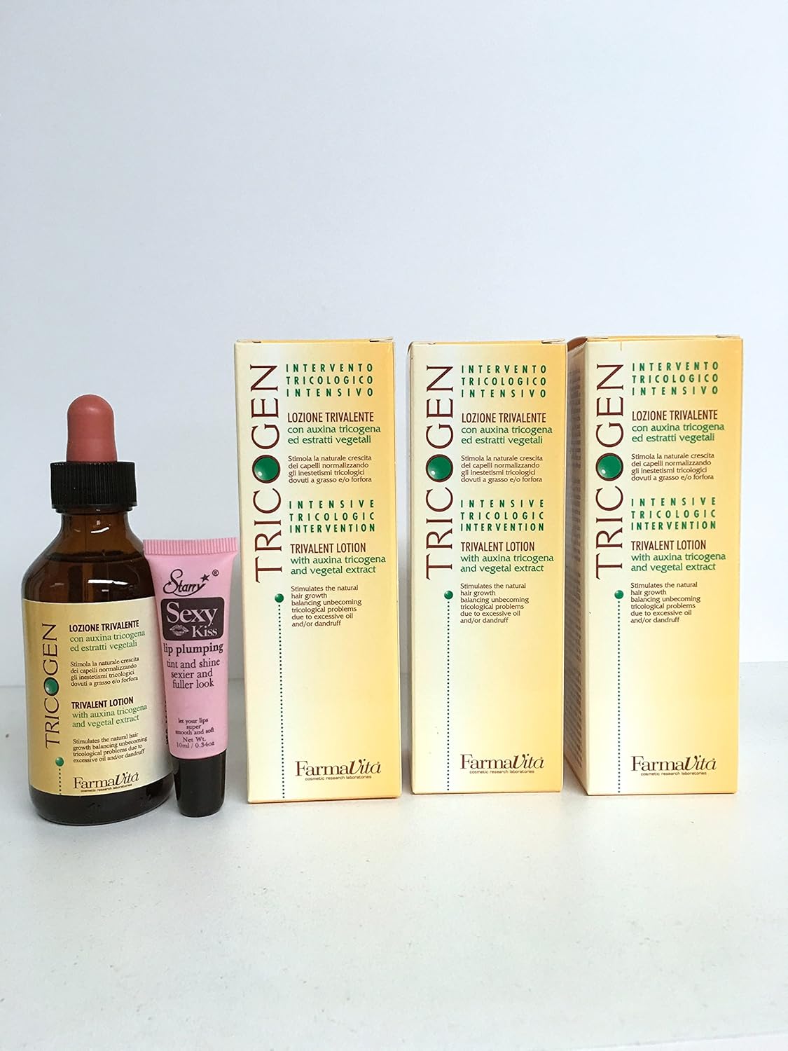 Farmavita Tricogen Trivalent Lotion for Hair Growth 3x100 Ml / Free Red